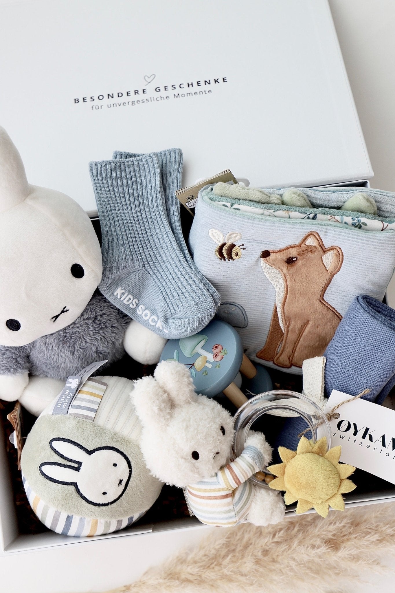 Baby Geschenkbox 6 - Miffy Blau - OYKAMI in a box