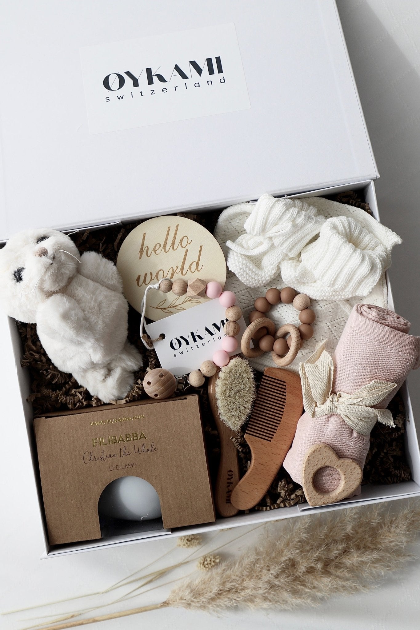 Baby Geschenkbox Rosa "Paris" Robbe Weiss - OYKAMI in a box