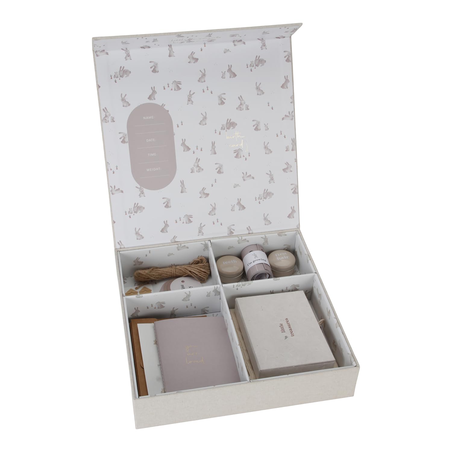 Baby Erinnerungsbox Beige - Bär Weiss