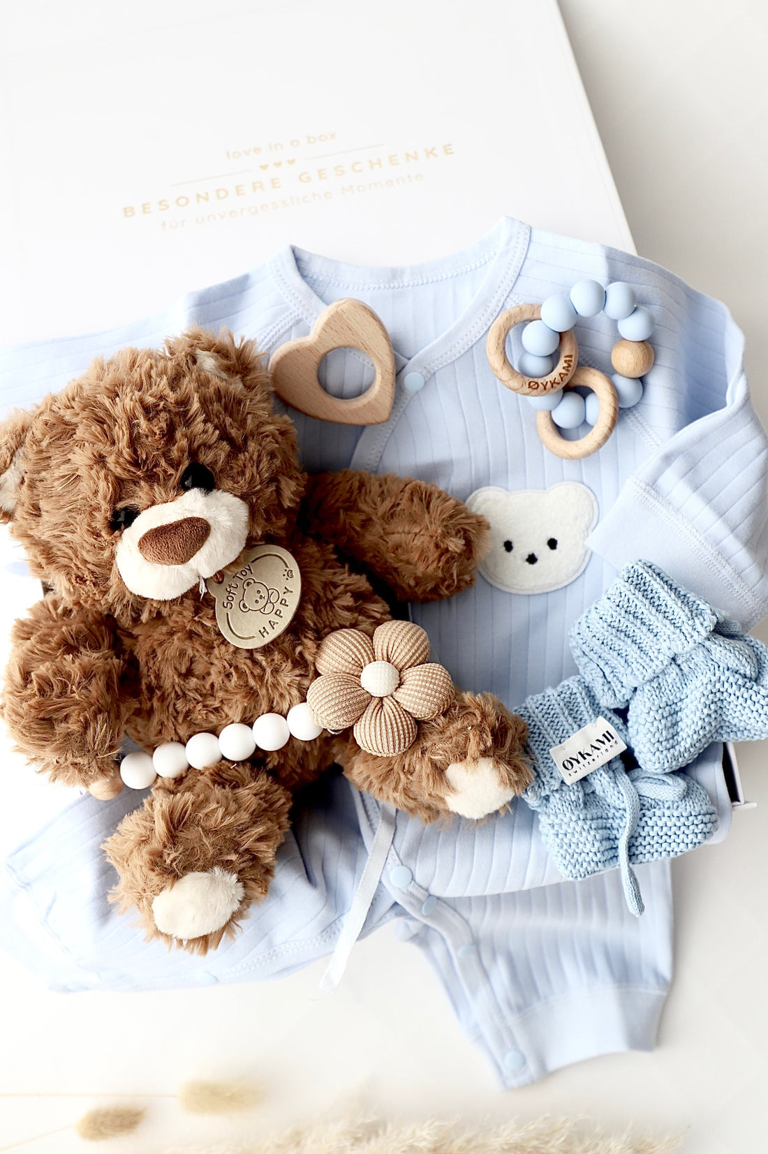 Baby Geschenkbox Teddy Lou hellblau