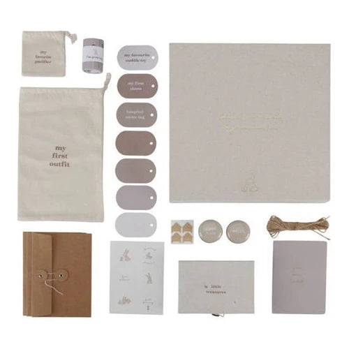 Baby Erinnerungsbox Beige - Bär Weiss