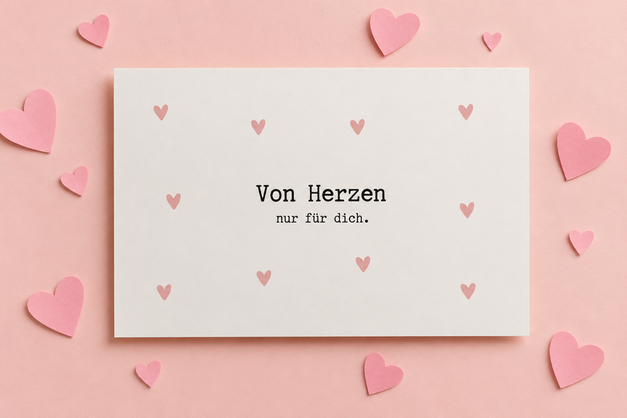 Little Joy Grusskarte Vorderseite: Von Herzen, nur für dich