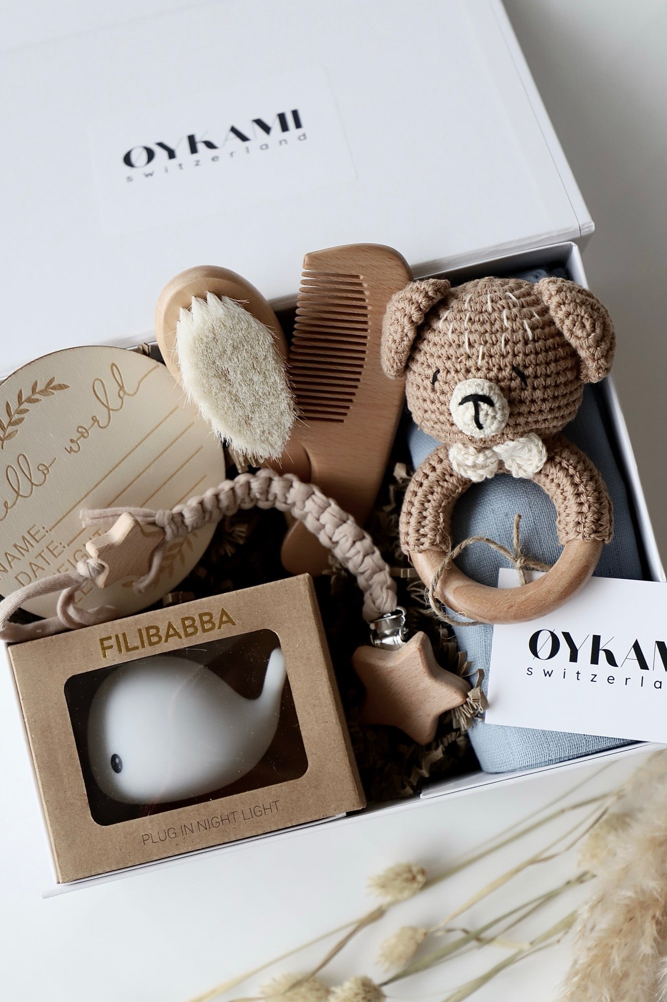 Baby Geschenkbox Junge "Oslo" mit Nachtlicht