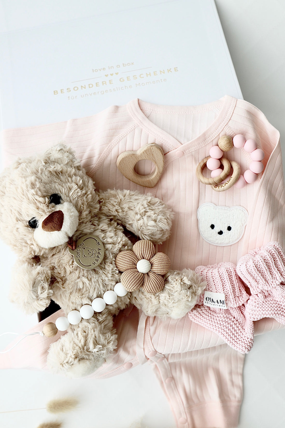 Baby Geschenkbox Teddy Lou Rosa