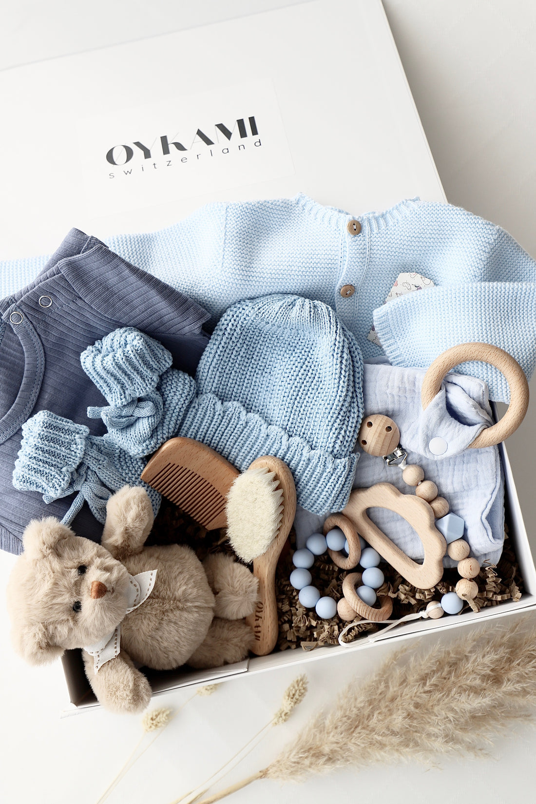 Baby Geschenkbox Blau "Verona" Bär Braun