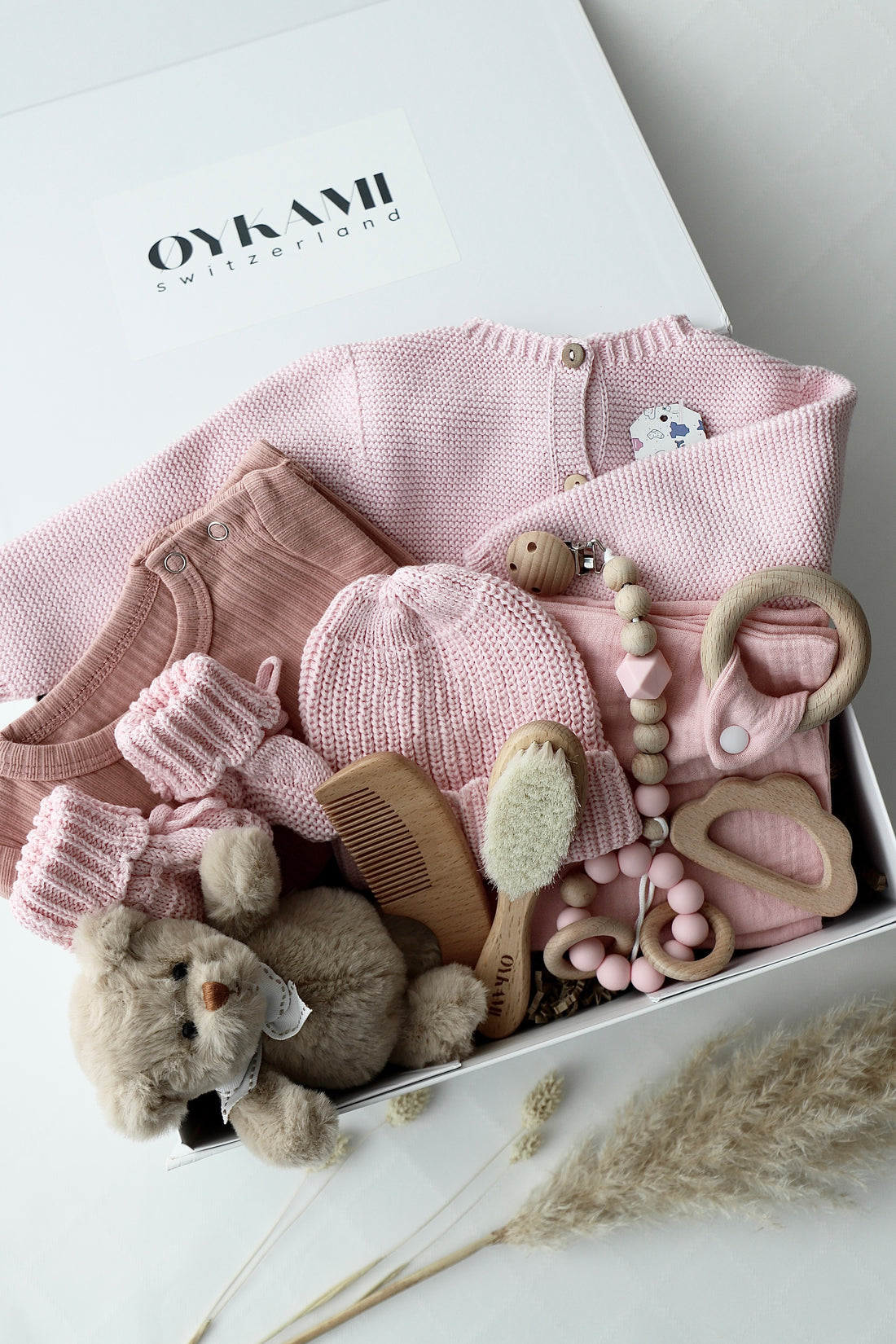 Baby Geschenkbox Rosa "Verona" Bär Braun