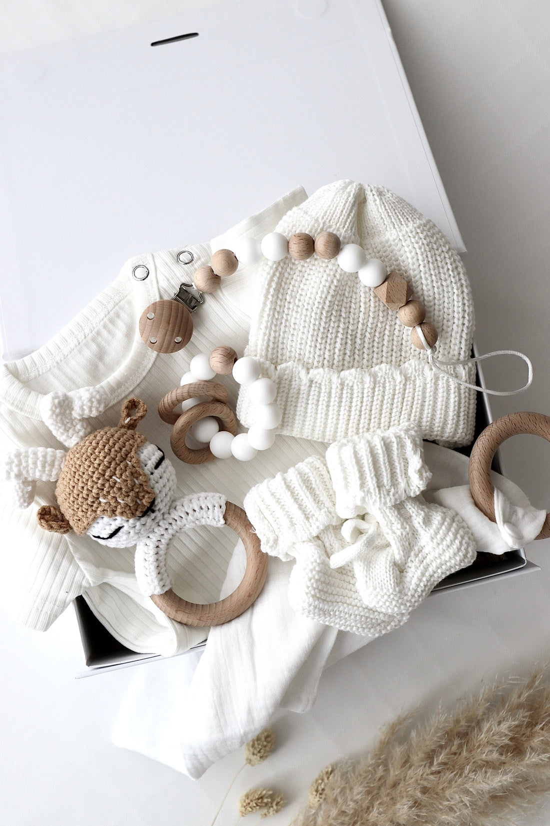 Baby Geschenkbox Weiss "Palermo" Hirsch