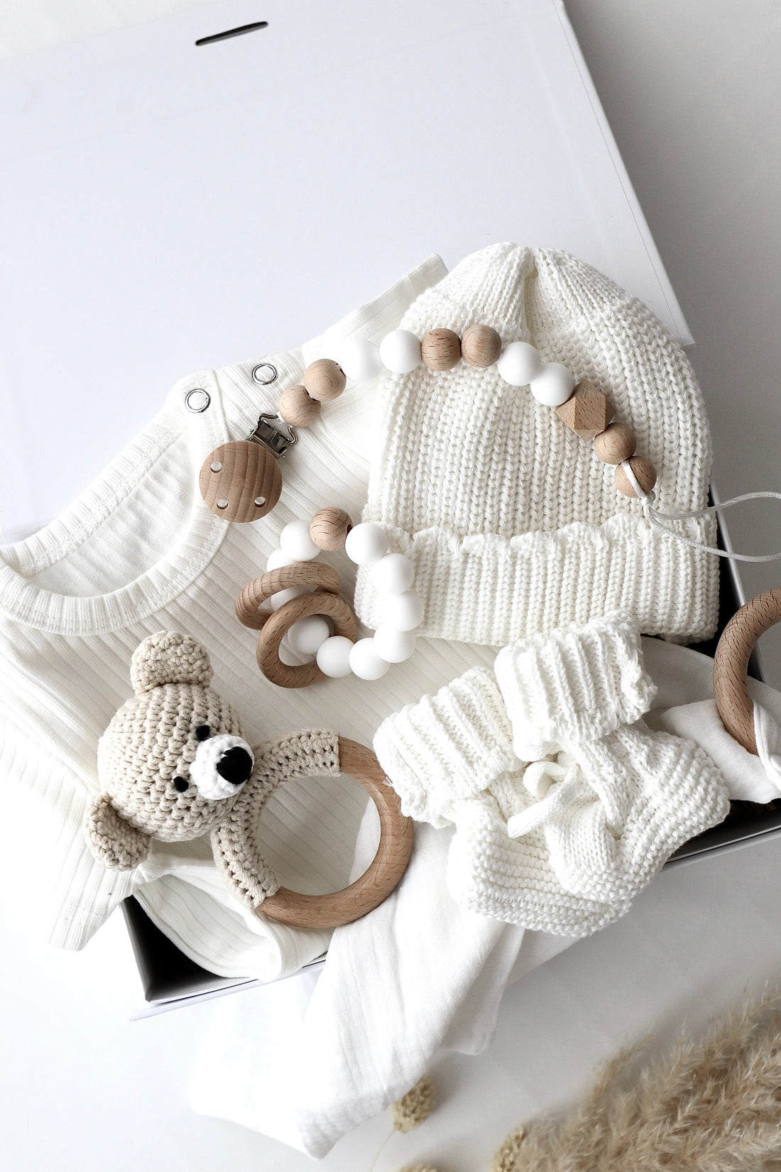 Baby Geschenkbox Weiss "Palermo" heller Bär