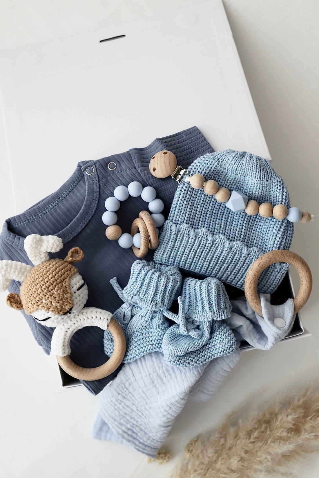 Baby Geschenkbox Blau "Palermo" Hirsch