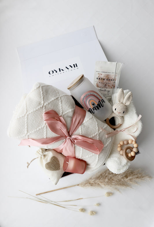 Mama & Baby Geschenkbox Weisse Decke "Kapstadt"