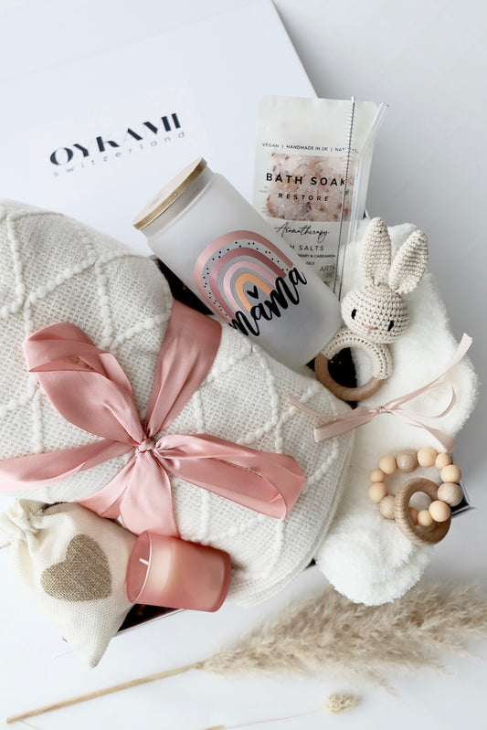 Mama & Baby Geschenkbox Weisse Decke "Kapstadt"