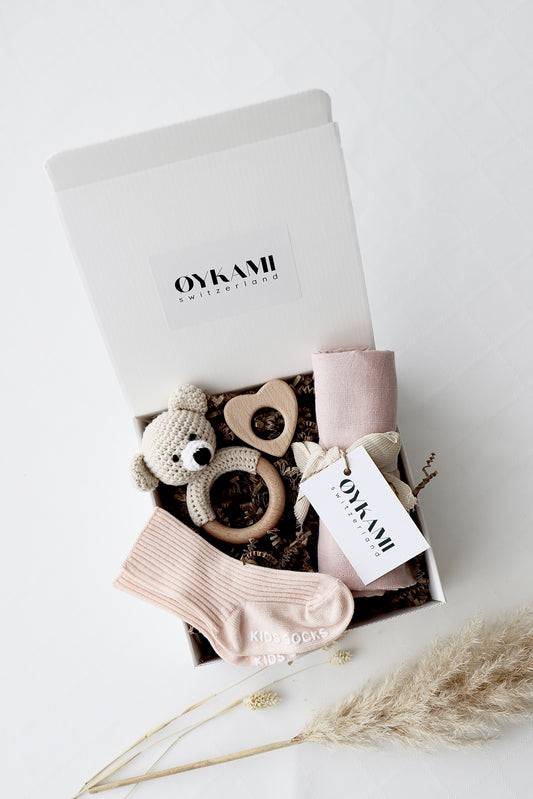 Baby Geschenkbox Rosa "Sizilien" heller Bär