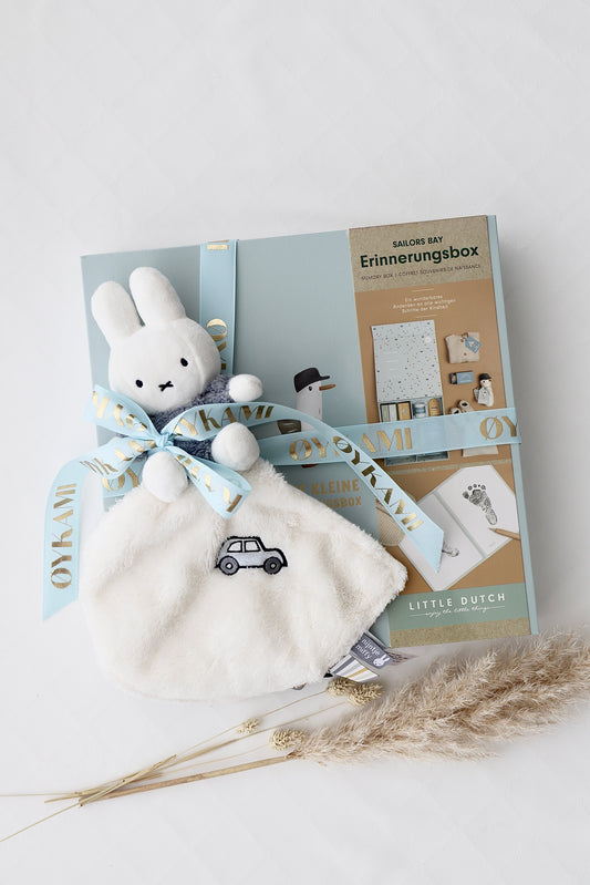 Baby Erinnerungsbox Blau - Miffy Kuscheltuch