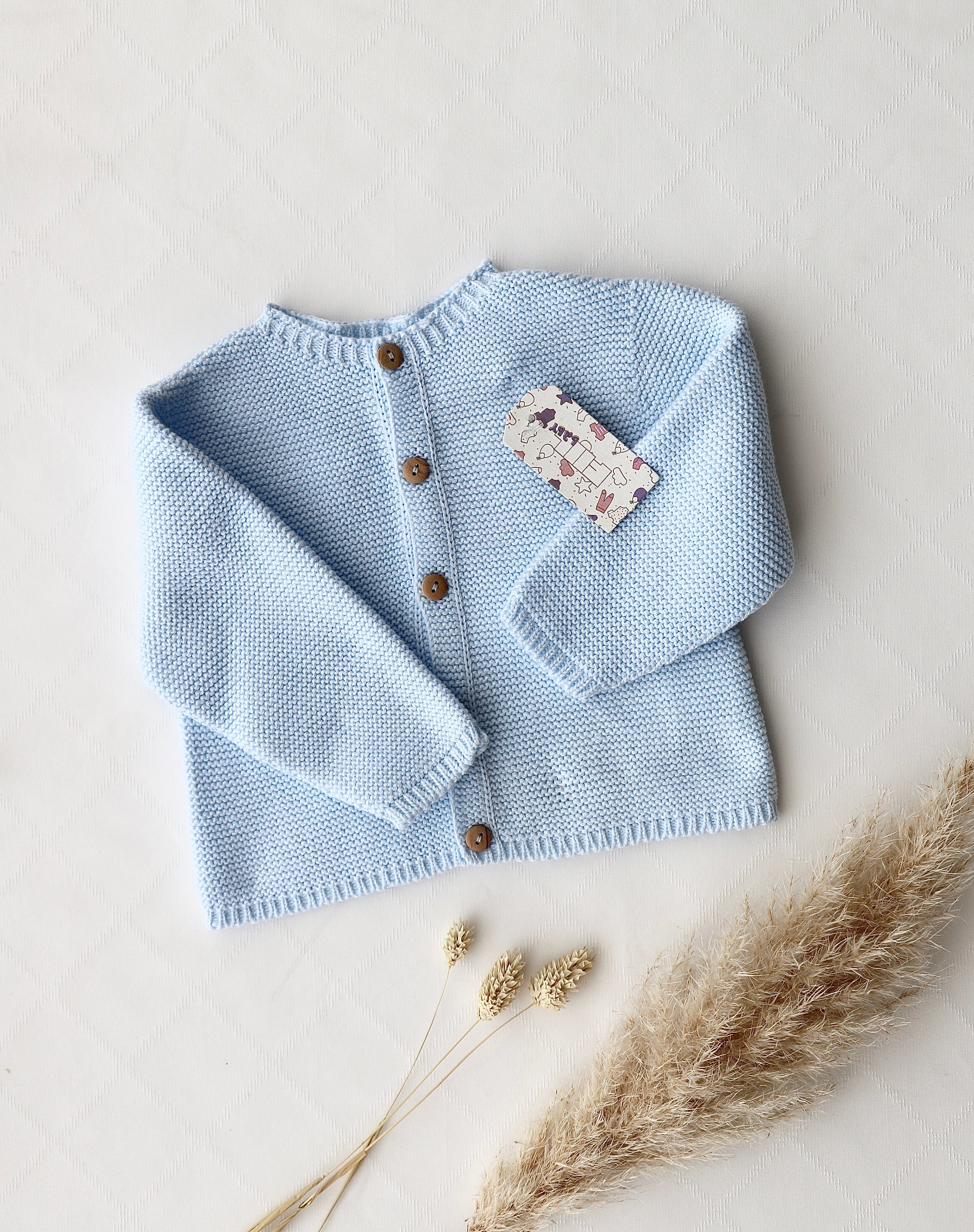 Gestrickter Pullover blau