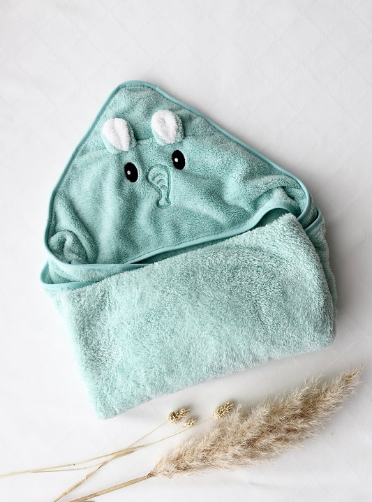 Kapuzenhandtuch Elefant – Mint