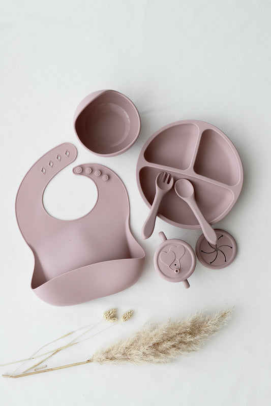 Zauberhaftes Babynahrungsset mit Saugnäpfen rosa