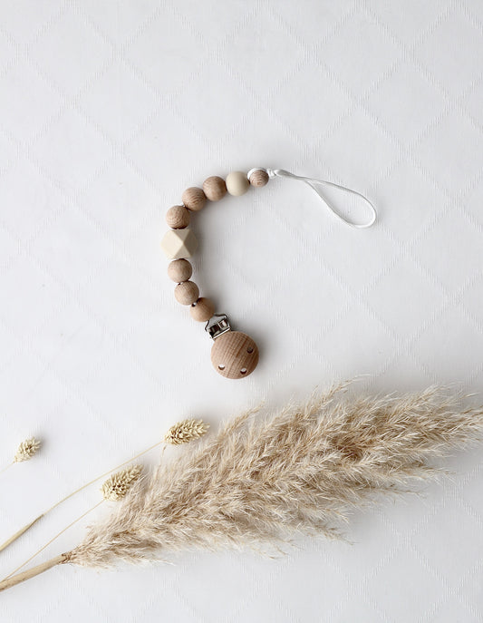 Schnullerkette beige