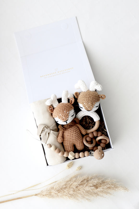 Baby Geschenkbox neutrale Farben "Chile" mit Elch