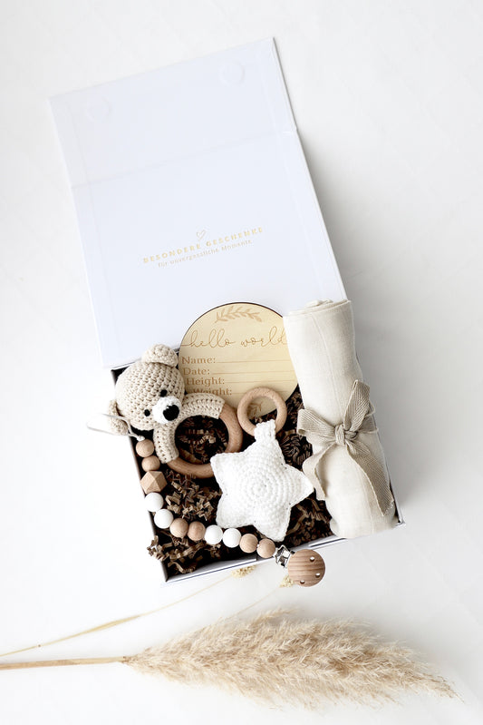 Baby Geschenkbox Beige "Estland" heller Bär