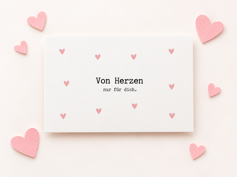 Little Joy Grusskarte Vorderseite: Von Herzen, nur für dich