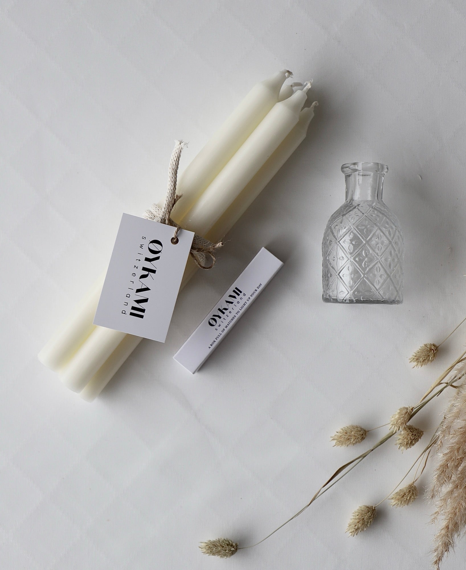 Taper candle gift set ivory 