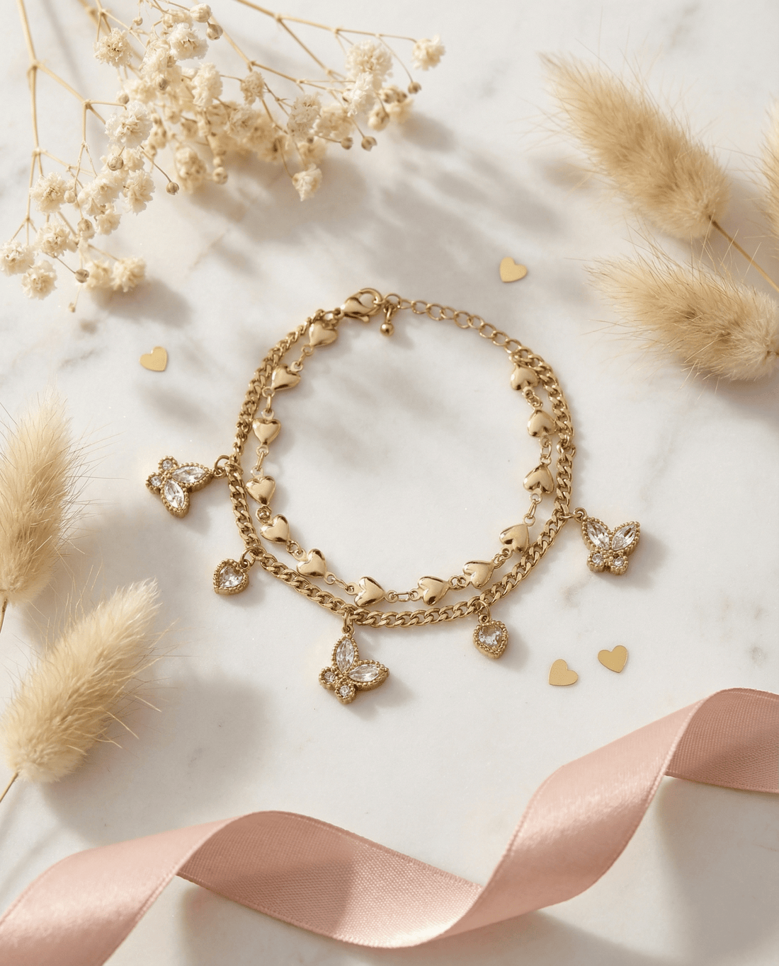 AMOÉ Butterfly Charm Armband - OYKAMI in a box