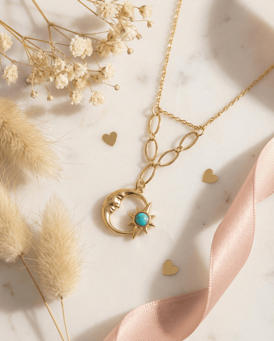 AMOÉ Mond & Stern Halskette - OYKAMI in a box