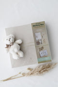 Baby Erinnerungsbox Beige - Bär Weiss - OYKAMI in a box
