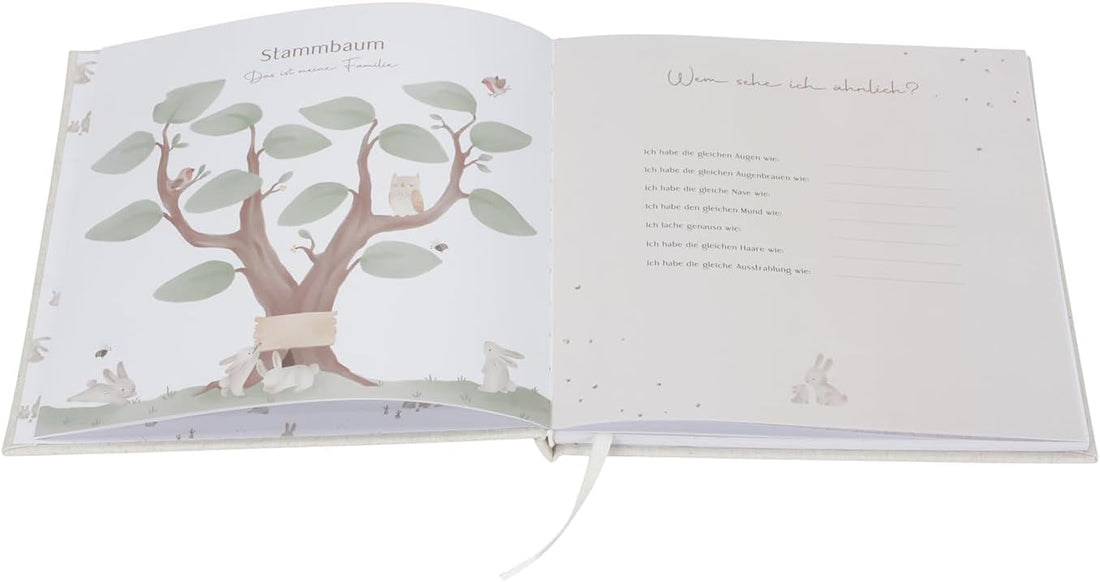 Baby Erinnerungsbuch "mein erstes Jahr" mit Bär Weiss - OYKAMI in a box