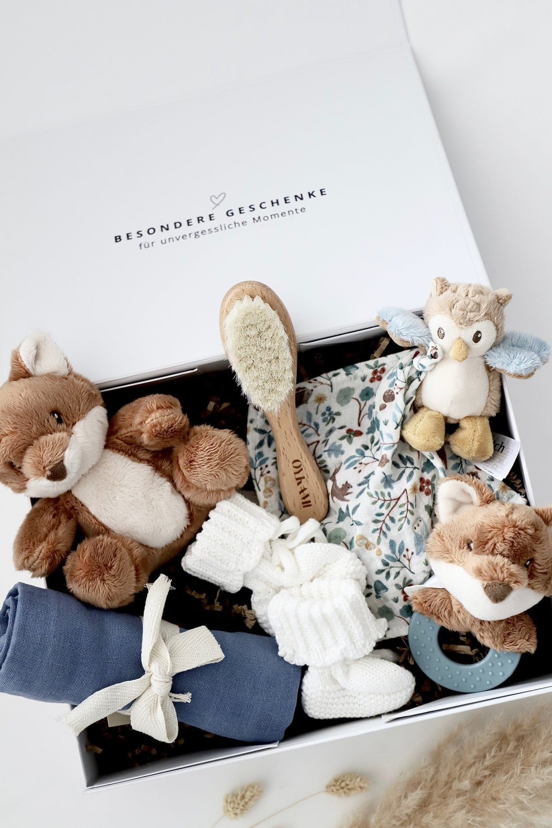 Baby Geschenkbox Baby Fuchs und Eule - OYKAMI in a box