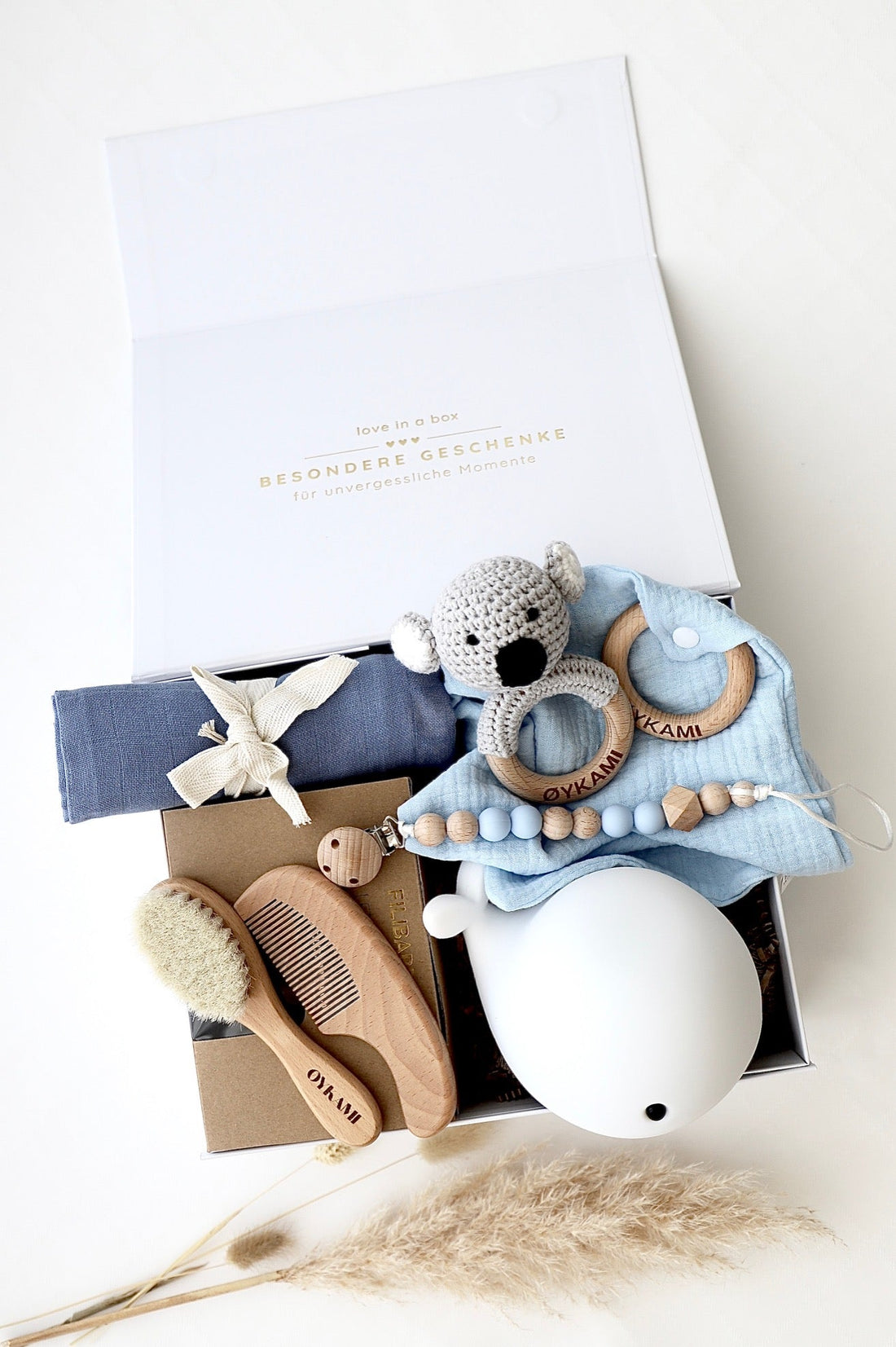 Baby Geschenkbox Blau "Athen" mit Koala - OYKAMI in a box