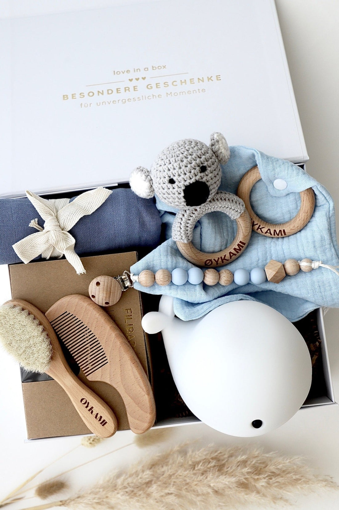 Baby Geschenkbox Blau "Athen" mit Koala - OYKAMI in a box