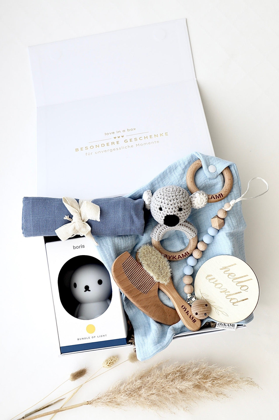 Baby Geschenkbox Blau "Casablanca" mit Koala - OYKAMI in a box