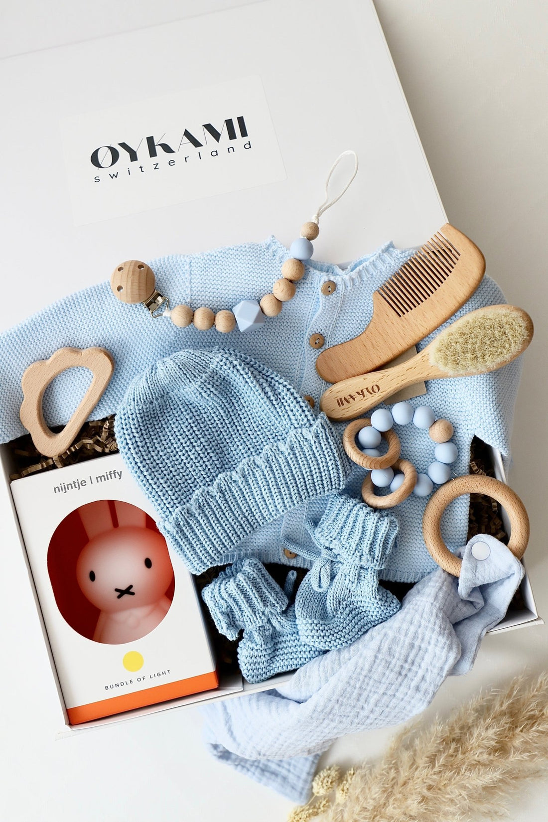 Baby Geschenkbox Blau "Como" Nachtlicht Miffy - OYKAMI in a box