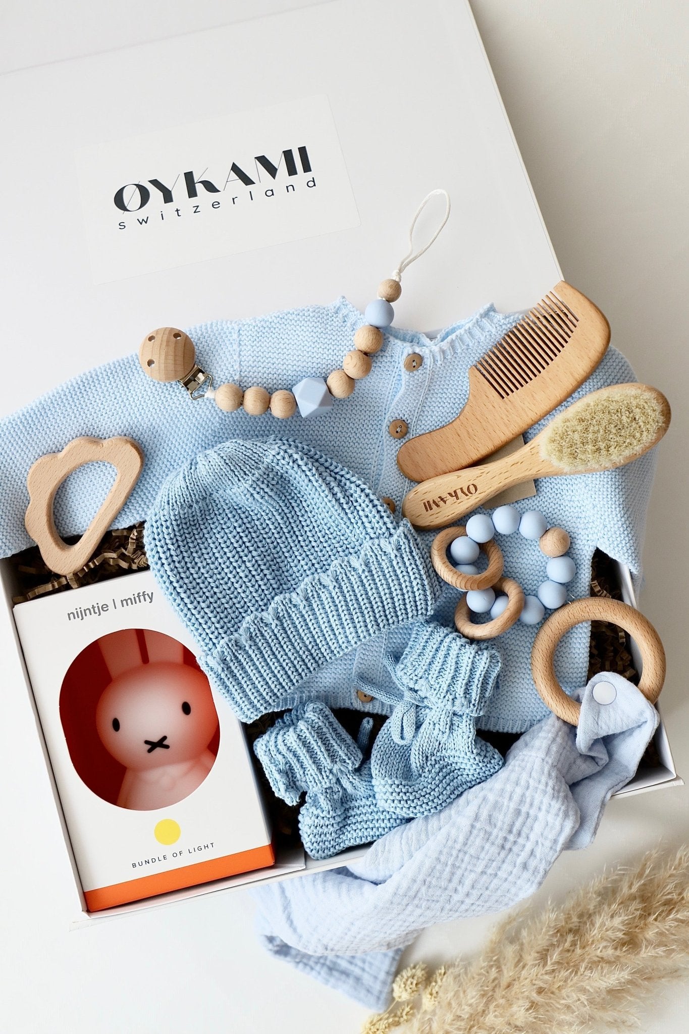 Baby Geschenkbox Blau "Como" Nachtlicht Miffy - OYKAMI in a box