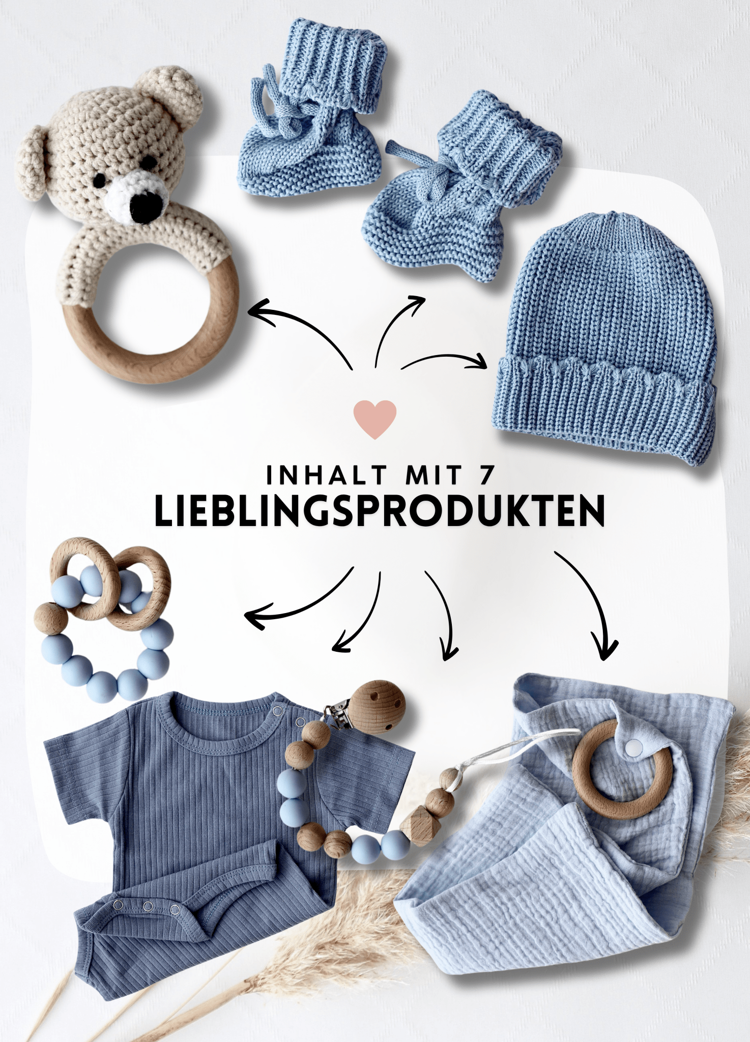 Baby Geschenkbox Blau "Palermo" heller Bär - OYKAMI in a box