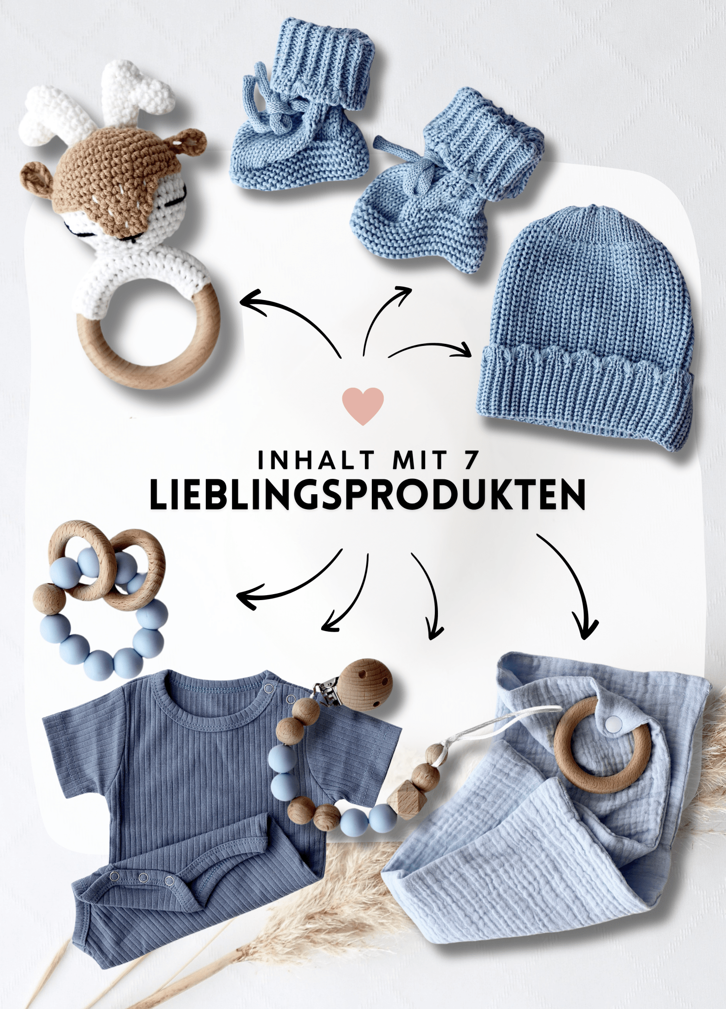 Baby Geschenkbox Blau "Palermo" Hirsch - OYKAMI in a box