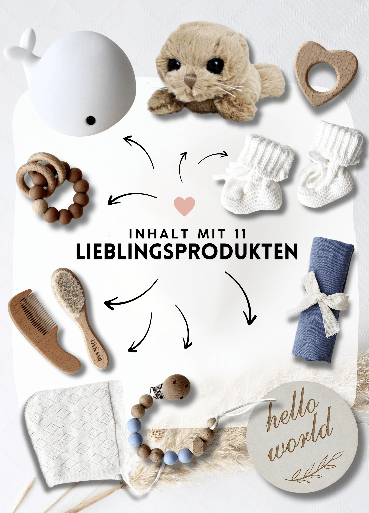 Baby Geschenkbox Blau "Paris" Robbe Braun - OYKAMI in a box