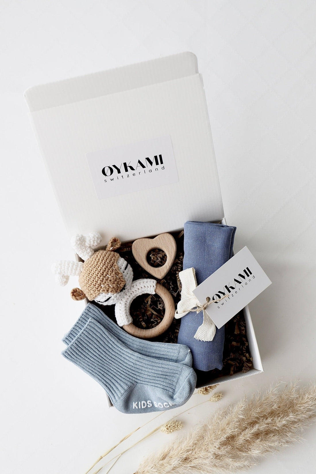 Baby Geschenkbox Blau "Sizilien" Elch - OYKAMI in a box