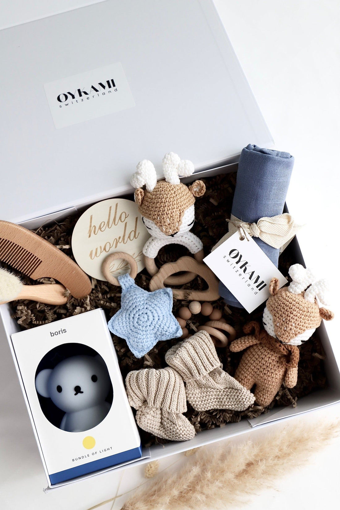 Baby Geschenkbox Junge "Toronto" mit Boris und 2 Elch - OYKAMI in a box