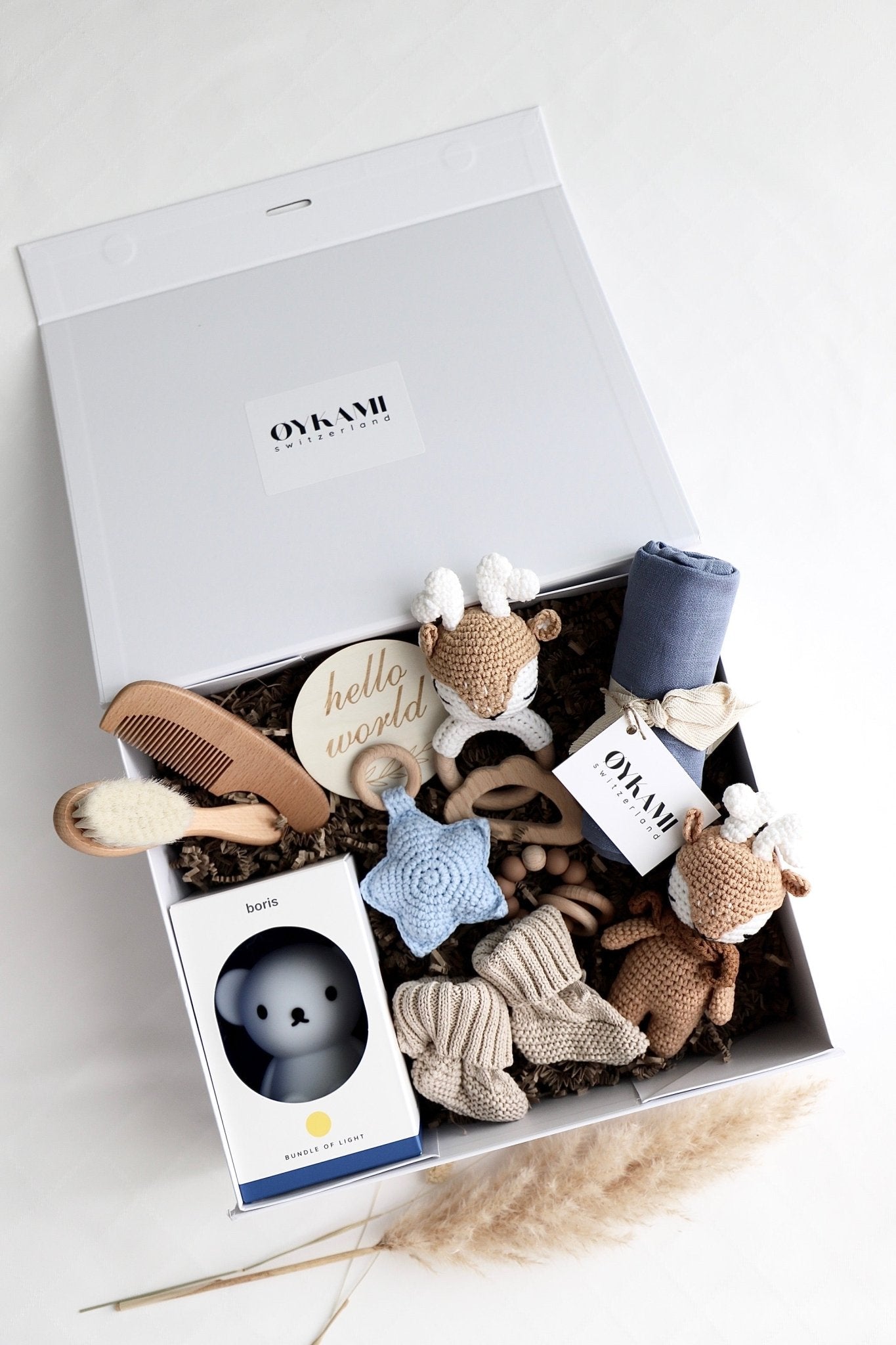 Baby Geschenkbox Junge "Toronto" mit Boris und 2 Elch - OYKAMI in a box