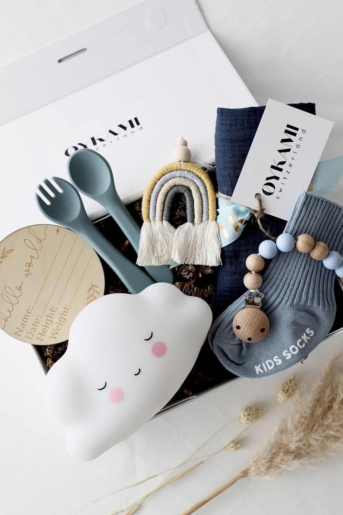 Baby Geschenkbox Junge "Wien" mit Nachtlicht - OYKAMI in a box