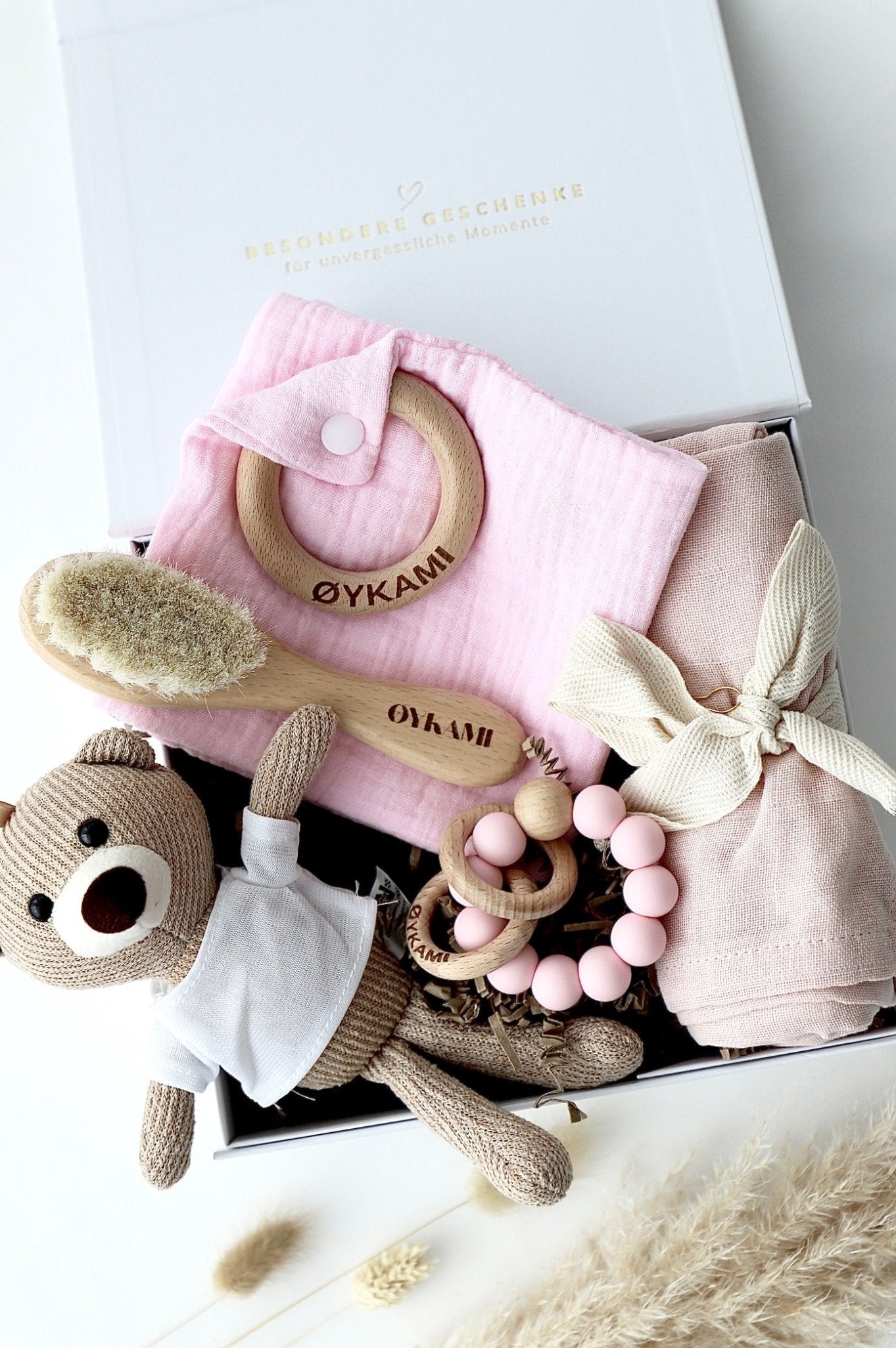 Baby Geschenkbox „Little Bear“ Rosa - OYKAMI in a box