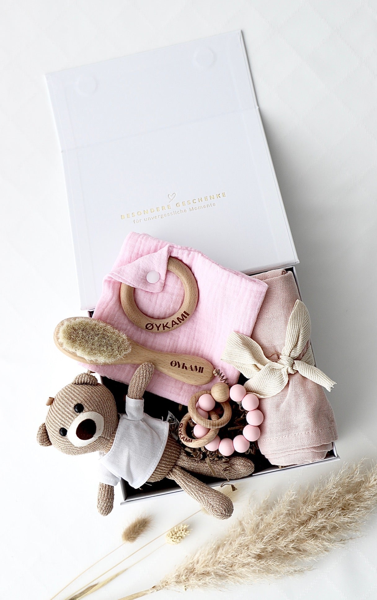 Baby Geschenkbox „Little Bear“ Rosa - OYKAMI in a box