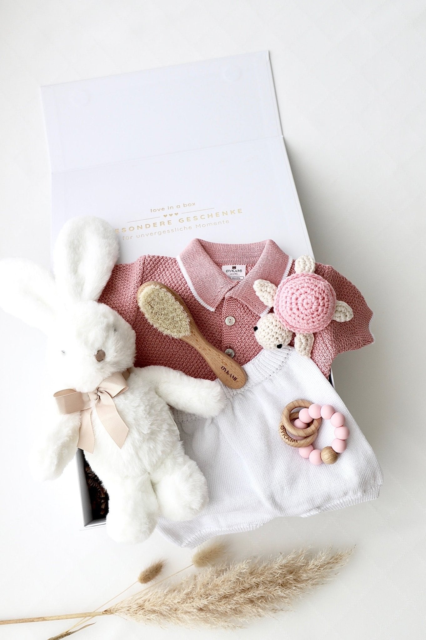 Baby Geschenkbox „Little Turtle“ Rosa Bunny - OYKAMI in a box