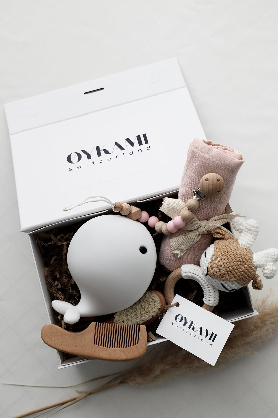 Baby Geschenkbox Mädchen "Athen" mit Wal Nachtlicht - OYKAMI in a box