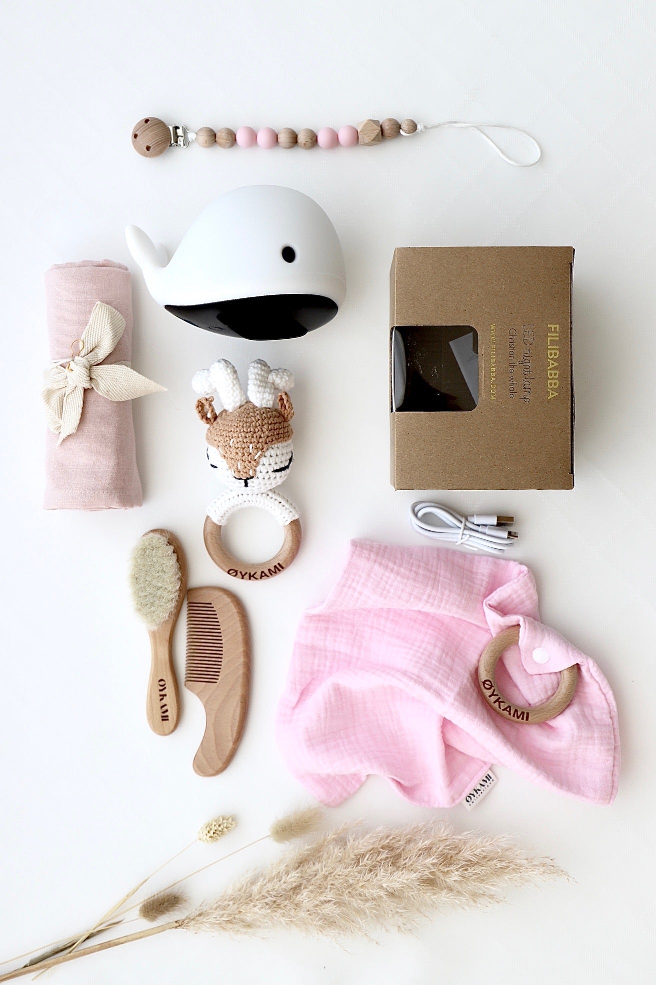 Baby Geschenkbox Rosa "Athen" mit Hirsch - OYKAMI in a box