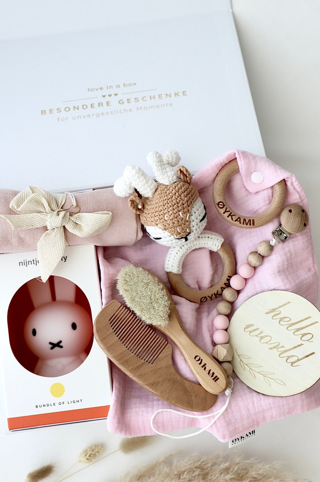 Baby Geschenkbox Rosa "Casablanca" mit Elch - OYKAMI in a box