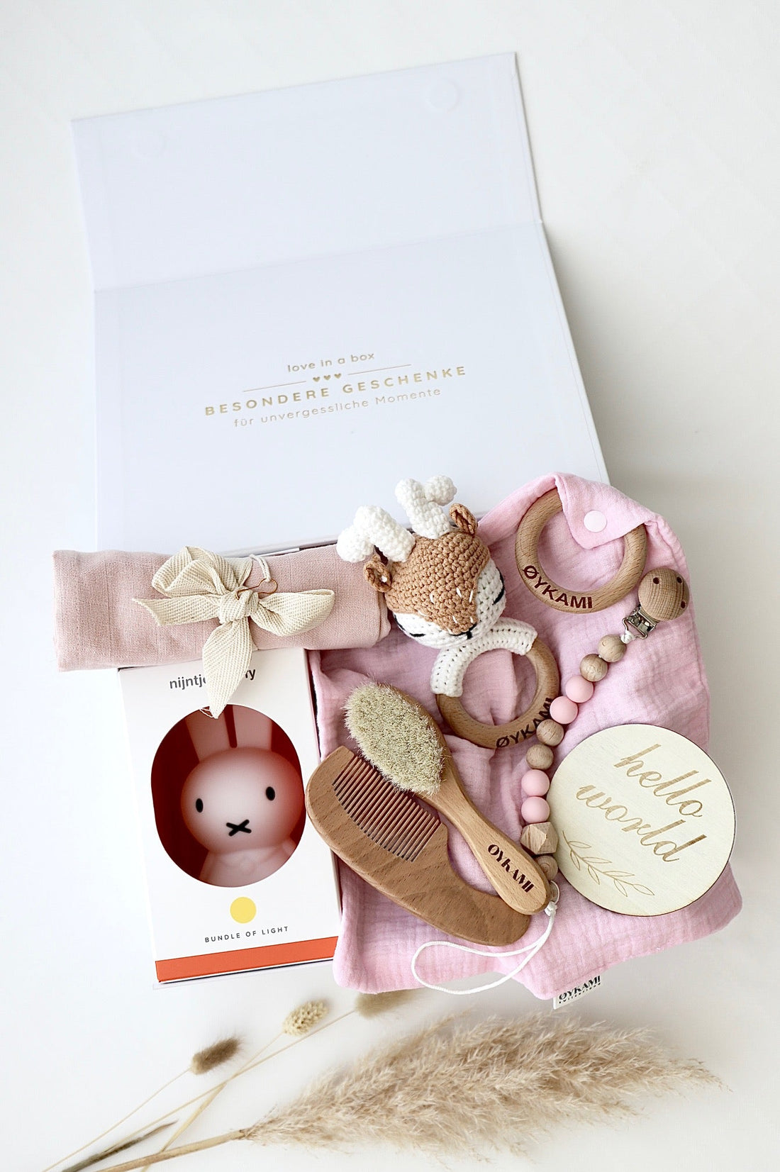 Baby Geschenkbox Rosa "Casablanca" mit Elch - OYKAMI in a box