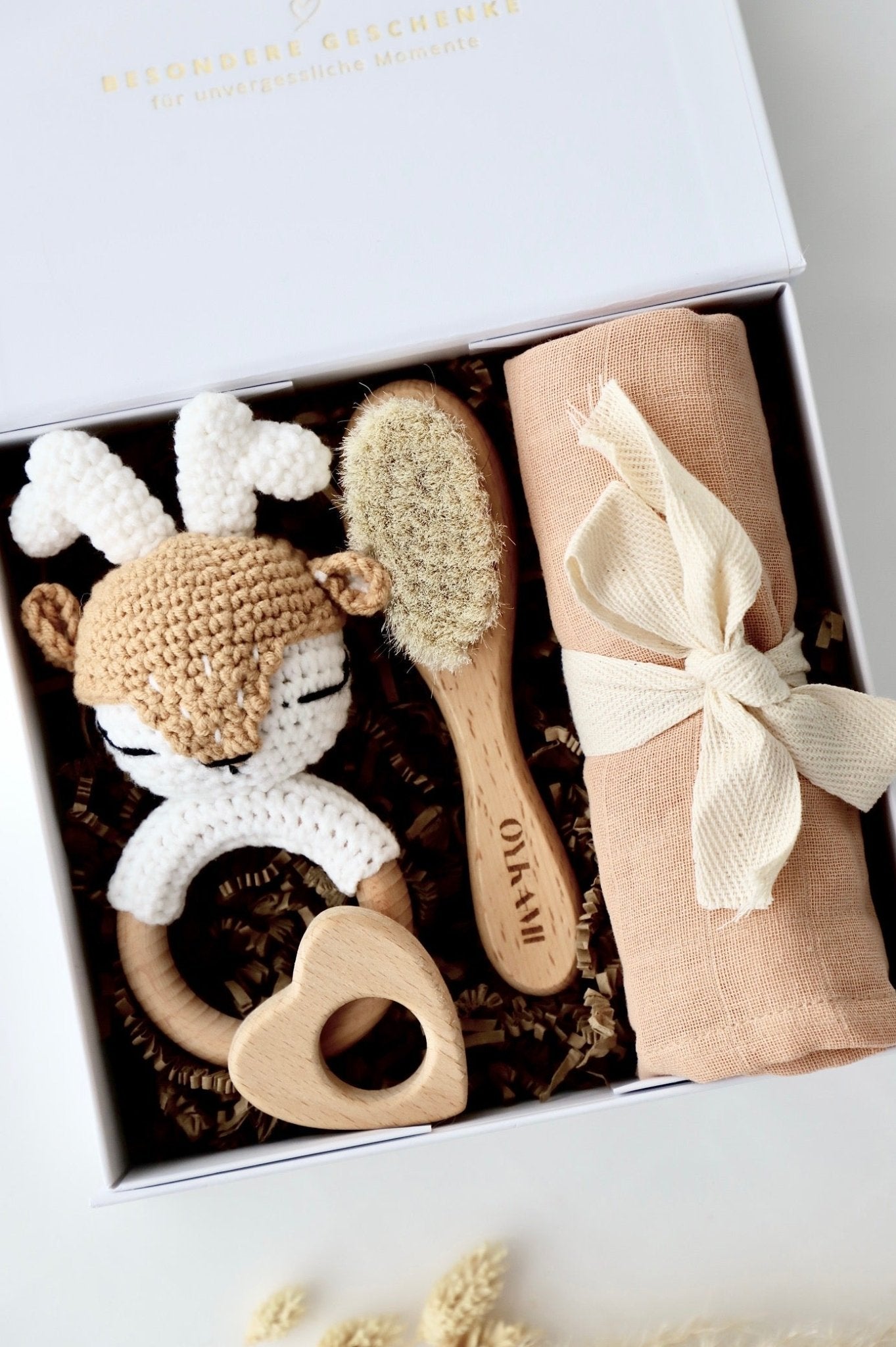 Baby Geschenkbox Rosa "Colmar" Elch - OYKAMI in a box